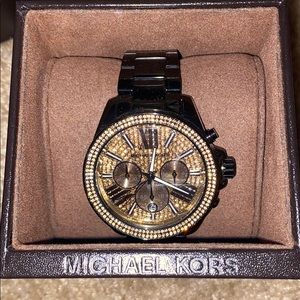 Black and Gold Michael Kors watch
